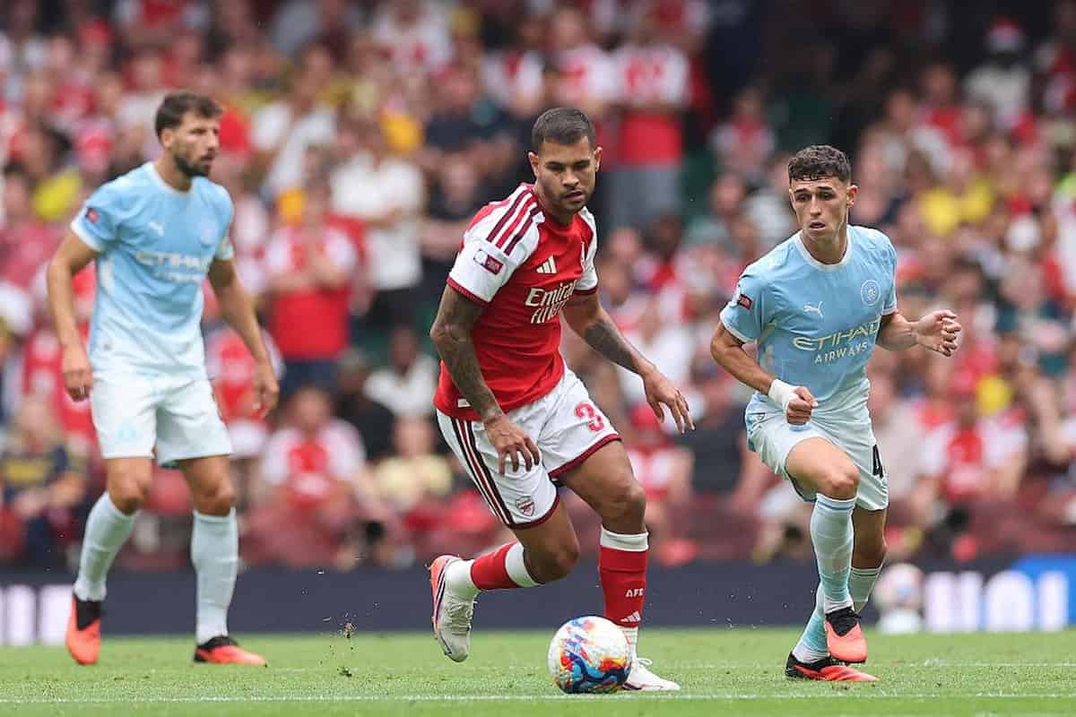Bruno Guimaraes playing for Arsenal ahead of their Premier League opener against Coventry City
