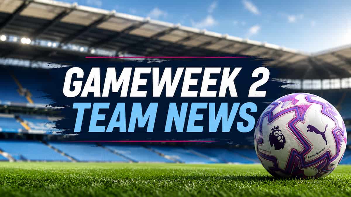 Premier League Gameweek 2 team news and injury updates for Correct Score Game